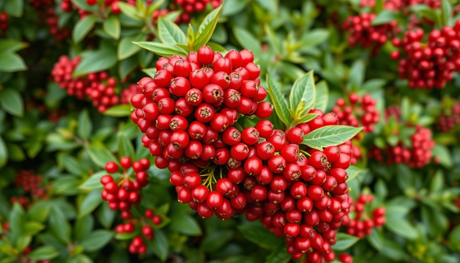 Hardy shrubs with vibrant red berries thrive in any climate.