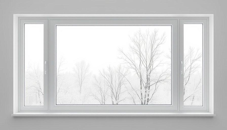 White window with snowy view outside demonstrating window insulation techniques.