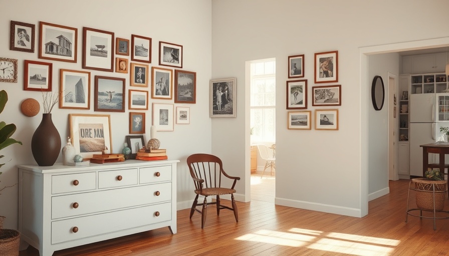 DIY gallery wall decoration in a cozy living room, eclectic and inviting.