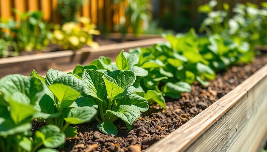 Raised bed vegetables struggling in a lush garden