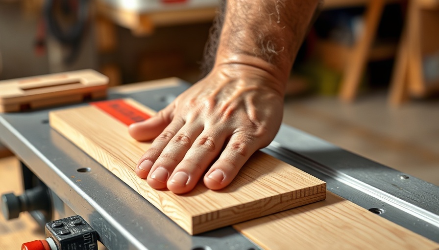 Modern jointer with safety guide in action