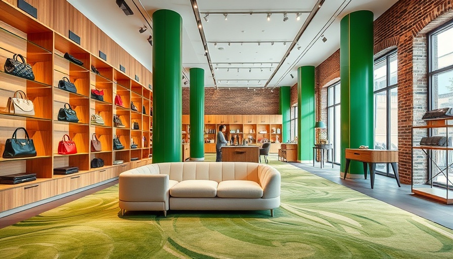 Modern Longchamp SoHo flagship design interior with unique elements.