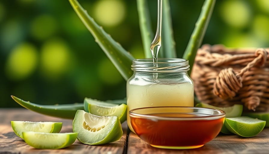 Fresh aloe vera and honey for a soothing DIY home spa experience.