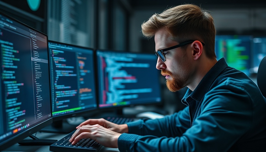 Software developer coding with agentic AI in procurement system.