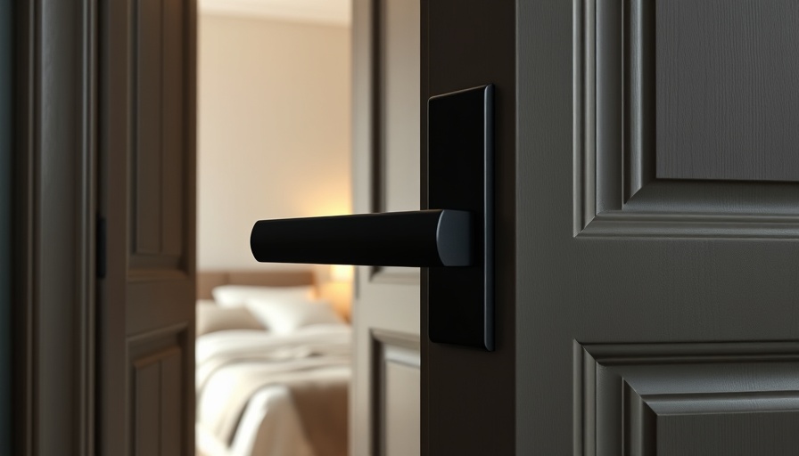 Modern black door handle from Mosaic Trim Collection by Schlage.