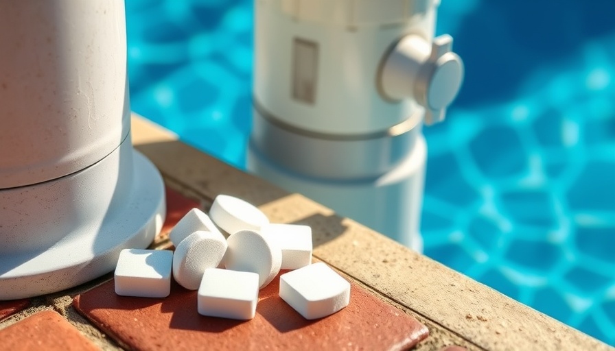 Chlorine tablets with pool dispenser for maintenance.