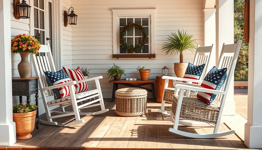 Charming front porch with rustic non-plant additions and decor.