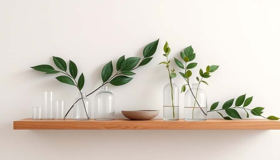 Modern glass vessels on wooden shelf showcasing Renaud Defrancesco craftsmanship.