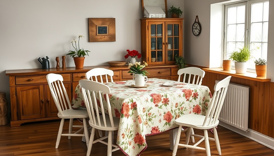Charming dining room using quilts as tablecloths, with a rustic appeal.