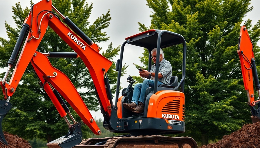 Kubota next-generation mini excavator in action.