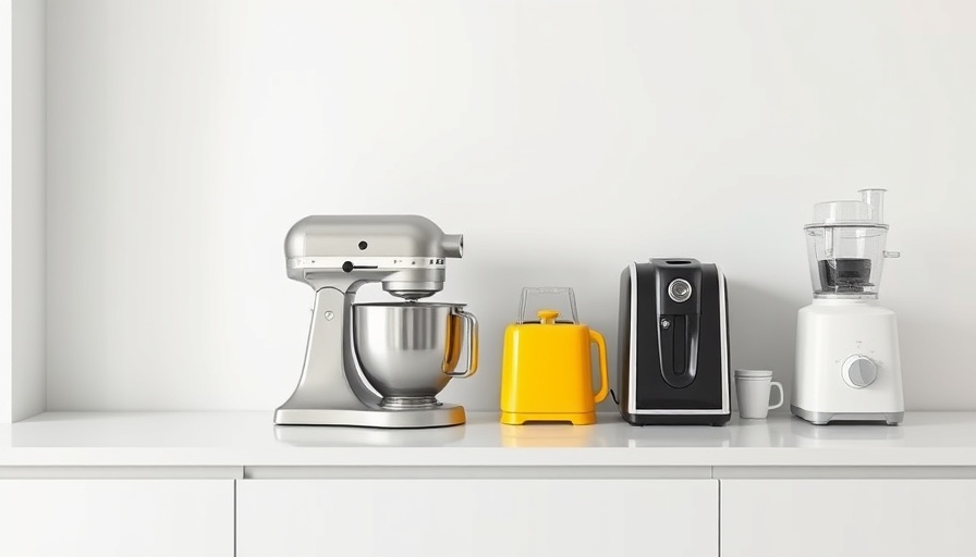 Small appliance storage ideas on a modern kitchen countertop