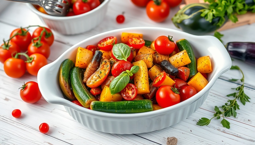 Colorful ratatouille dish with fresh vegetables - Healthy Summer Dinner Recipes.