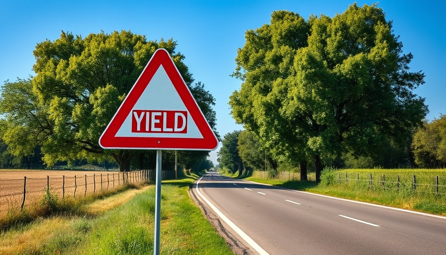 Right of Way Laws Yield Sign on Rural Road