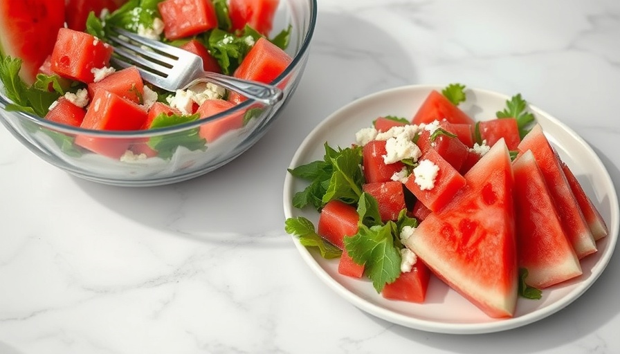 Creative watermelon recipes: fresh watermelon salad with feta.