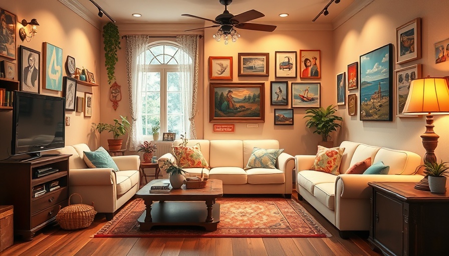 Vintage style living room with cozy decor, DIY light switch cover.