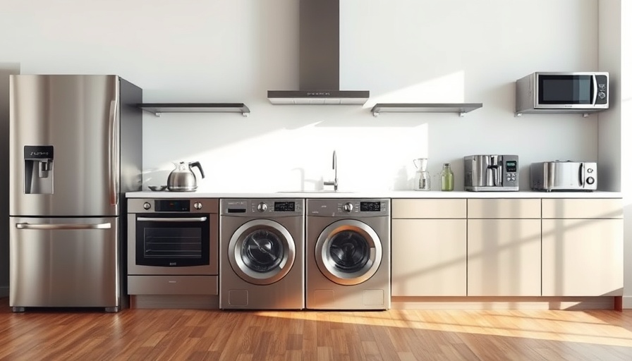 Collection of stainless steel appliances showing best time to buy appliances.