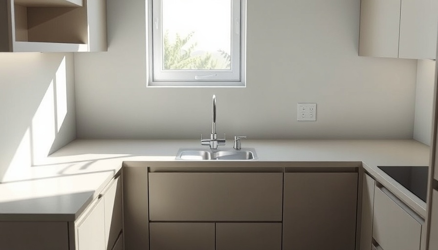 Sunlit minimalist kitchen with a single-bowl sink.