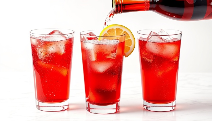 Refreshing Octavia Spencer red wine cocktail with lemon slice.
