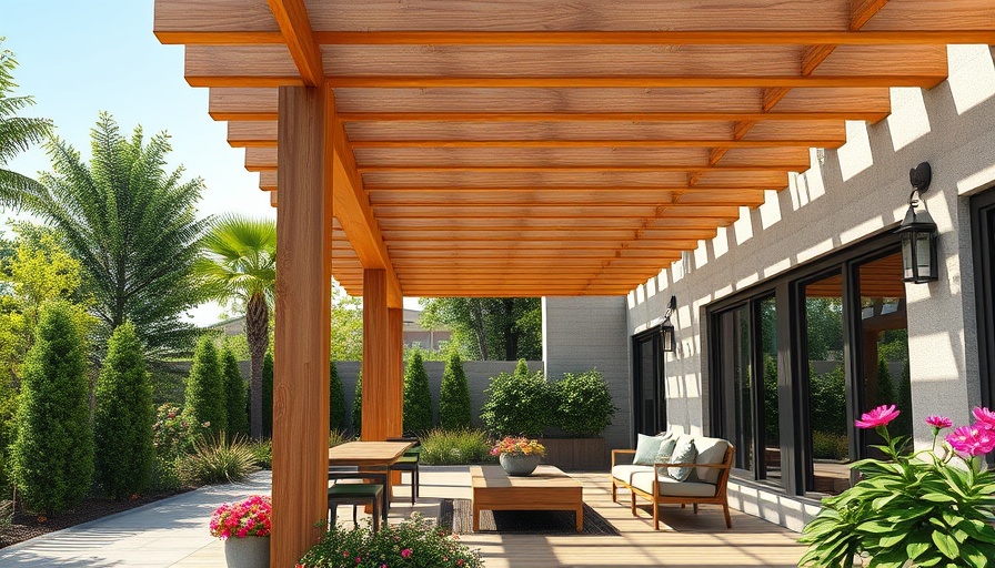 Elegant wooden pergola in a Texas backyard retreat with cozy seating.