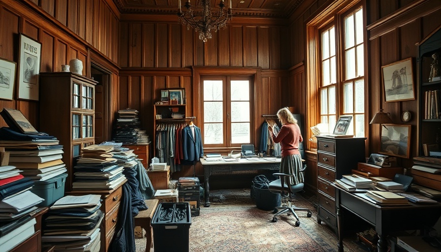 Before staging, cluttered home office with natural light, home staging benefits for historic properties.