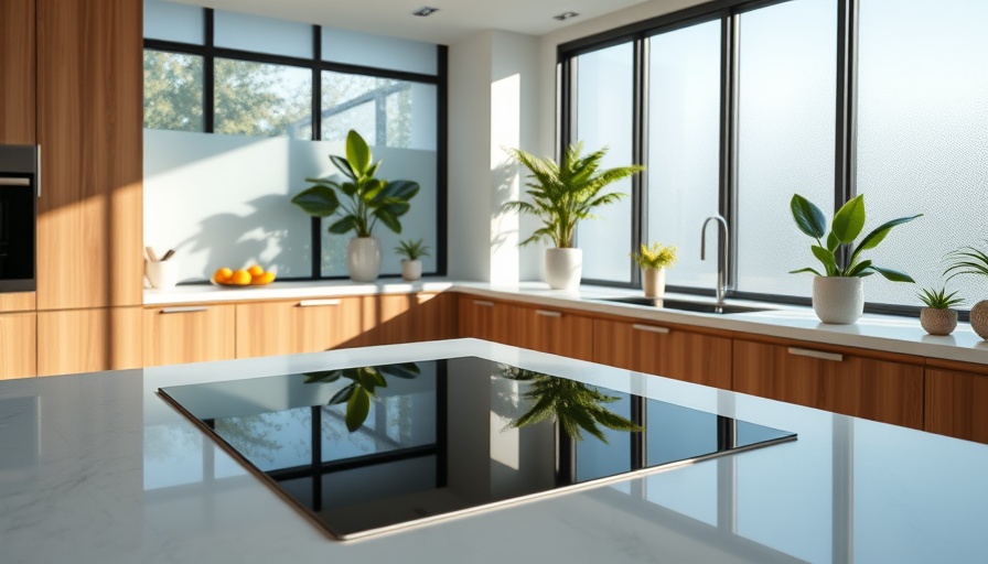 Modern kitchen interior with induction cooktop, highlighting induction cooking benefits.