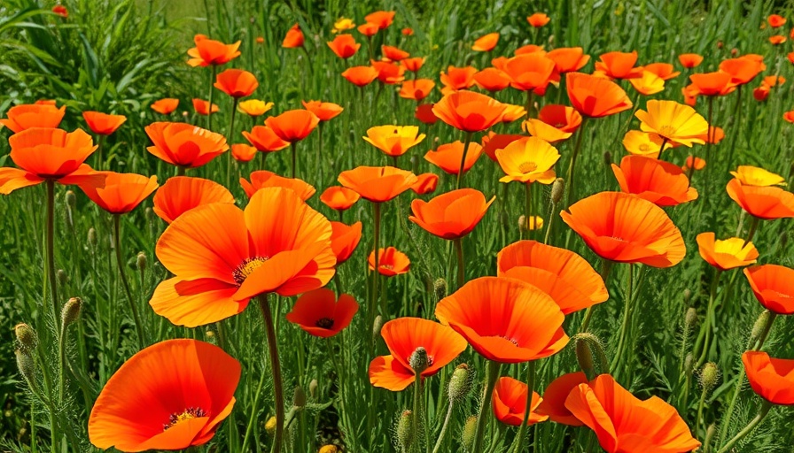 Vibrant poppy field perfect for fall sowing