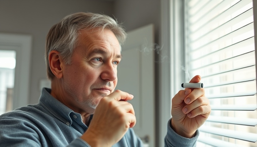 Man using smoke pen to find air leaks by door.