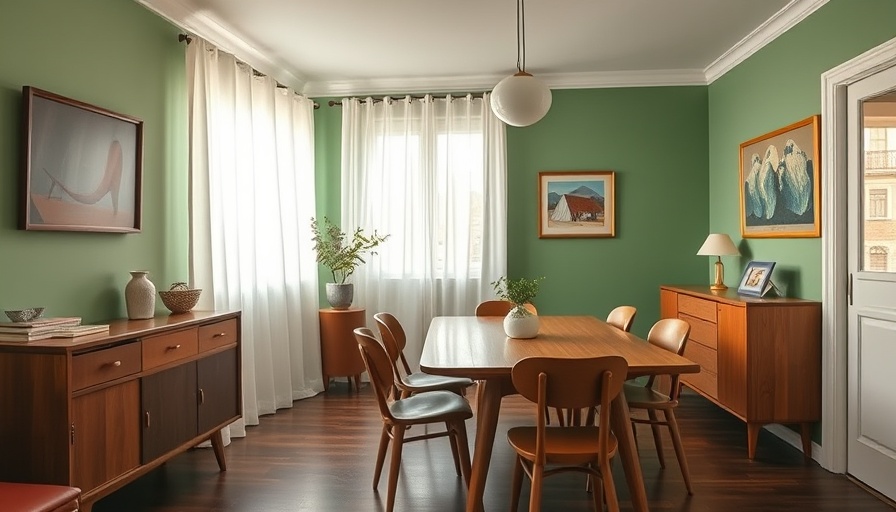 Colorful Wes Anderson-inspired home with mid-century decor.