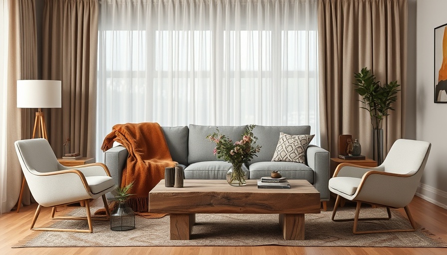 Cozy living room with custom plywood furniture and warm lighting.