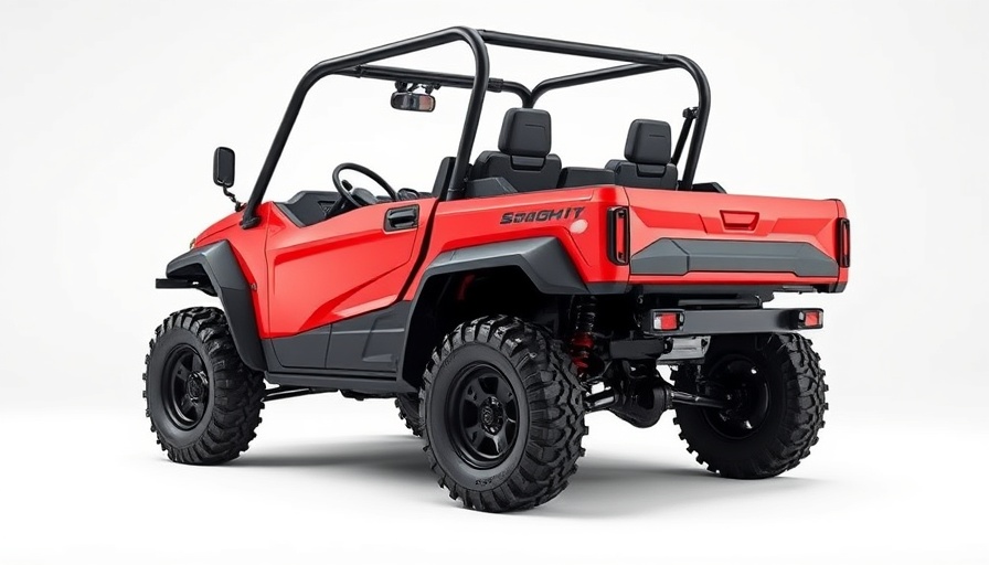 2026 T-Boss 900L Crew UTV in a sleek red design against white backdrop.