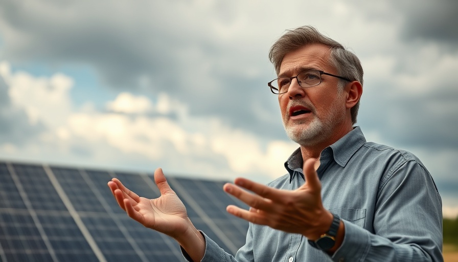 Man discusses California renewable energy projects and tax credits.