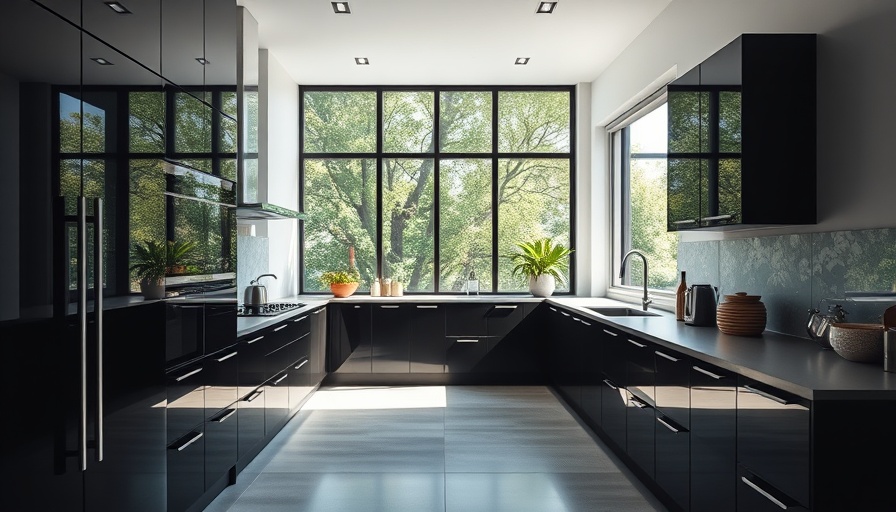 Minimalist galley kitchen design with sleek black cabinets
