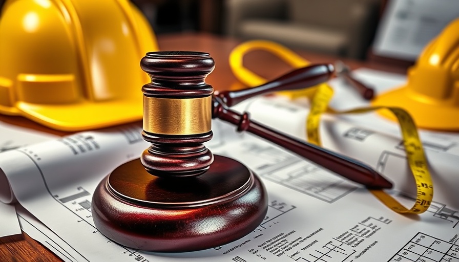Gavel on construction blueprints with hard hat, highlighting mistakes in construction contracts.