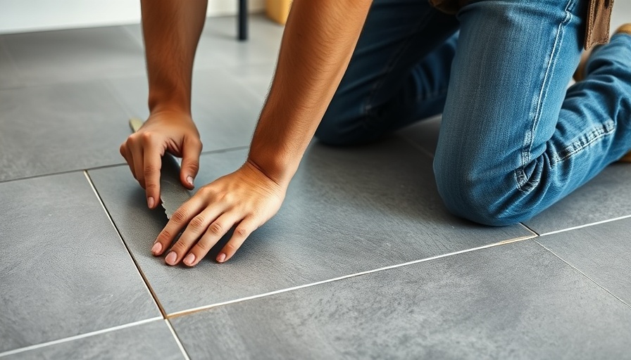 Professional tiler using essential tiling tools for floor installation.