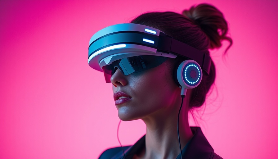 AI tasking for entrepreneurs: woman using futuristic visor.