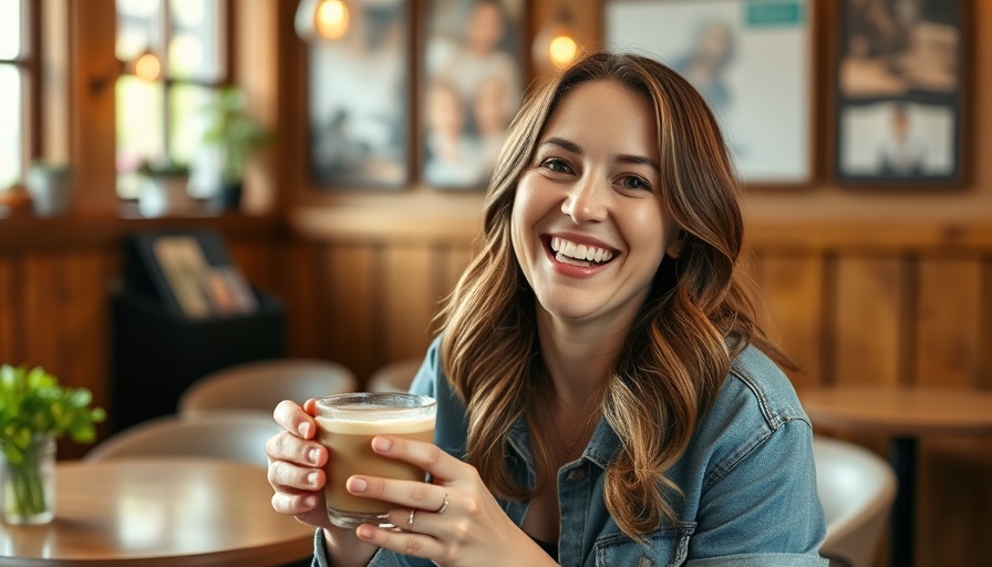 Smiling cafe worker serves drink; franchise tips for first-time buyers.