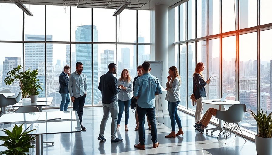 Cleveland job creation modern office collaboration.