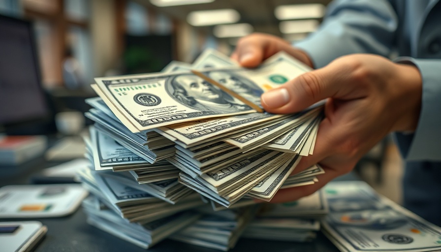 US dollar notes counted at a financial office amid trade tensions.