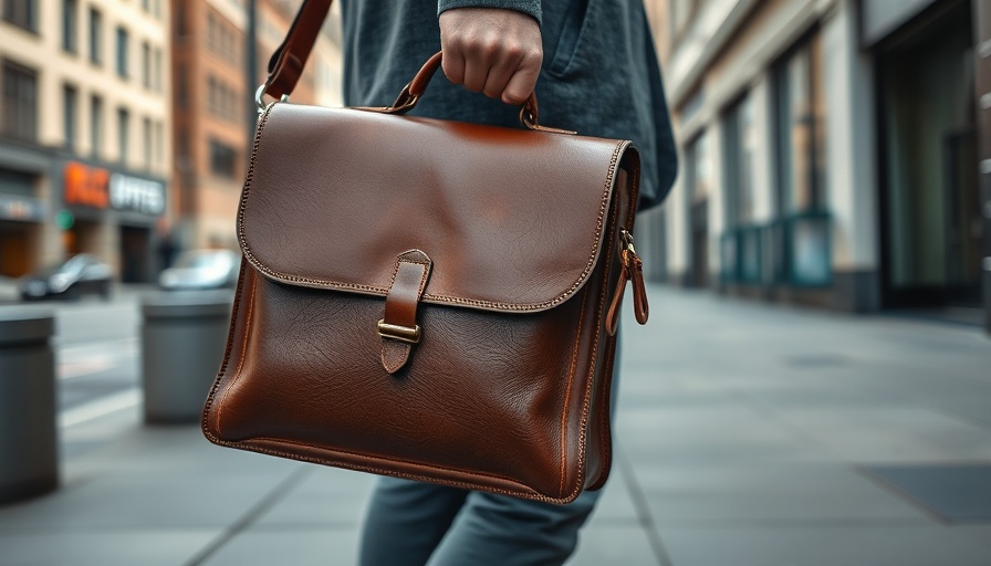 Person with brown leather briefcase walking.