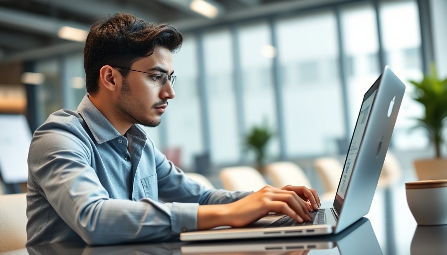 Professional using ChatGPT for business efficiency on laptop.