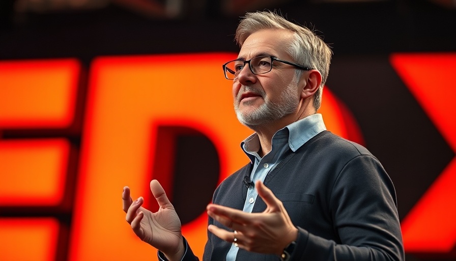 TEDx speaker delivering NBA champion teamwork advice on stage.