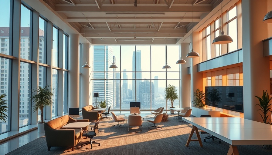 Modern flexible workspace in a commercial setting.