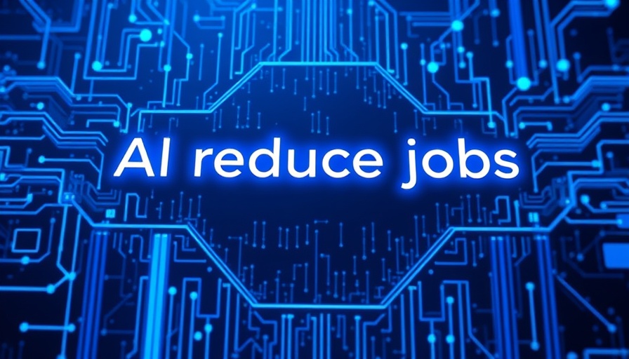 Futuristic concept with text on AI job cuts and digital background