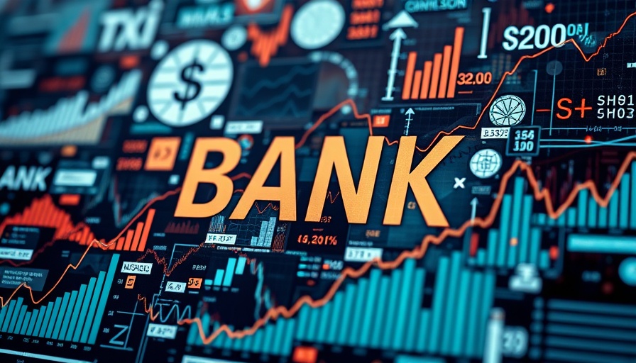 Abstract economy collage on bank rates and tariffs impact.