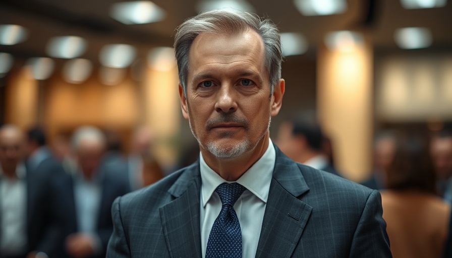 AI Job Cuts: Neutral-expression man at professional event.
