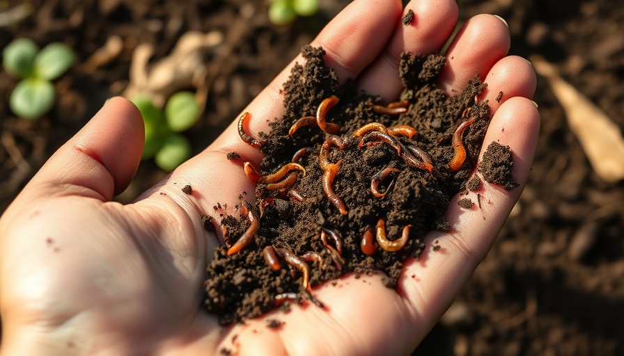 West Michigan company uses worms for food waste reduction, close-up of worms in soil.