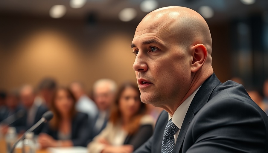 Bald man in a suit discussing TikTok deal urgency at conference.