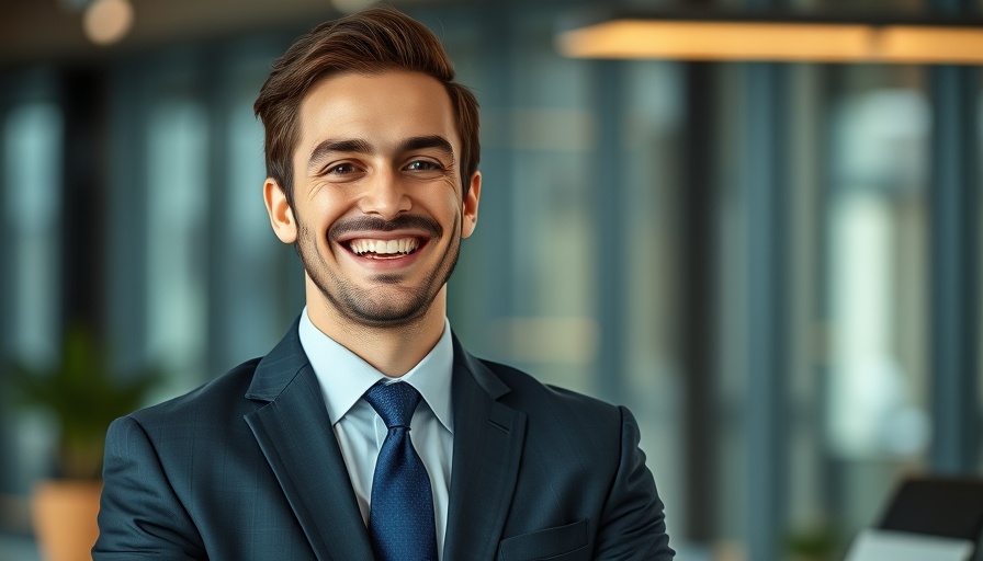 Confident young man smiling indoors, related to AI job loss discussion.