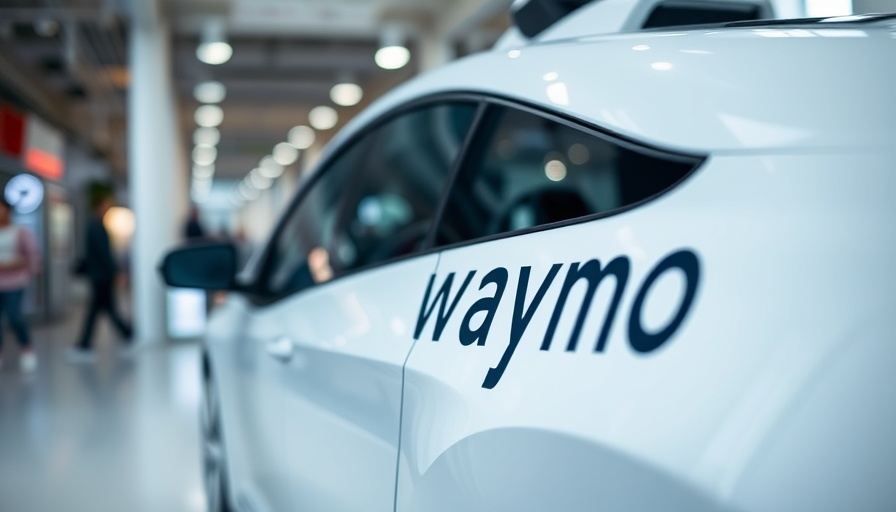 Close-up of Waymo car with logo in indoor setting
