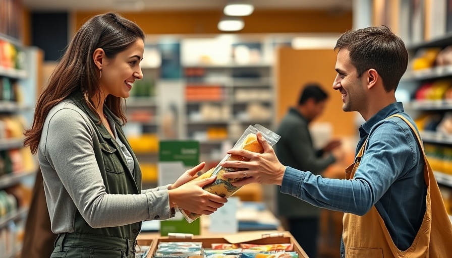Casual shopkeeper-customer exchange at checkout in Michigan store